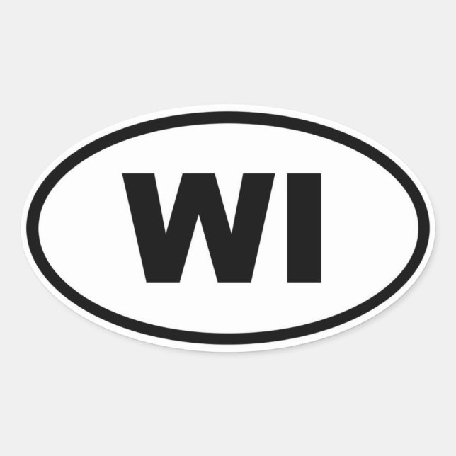 Adesivo Oval WI Wisconsin (Frente)