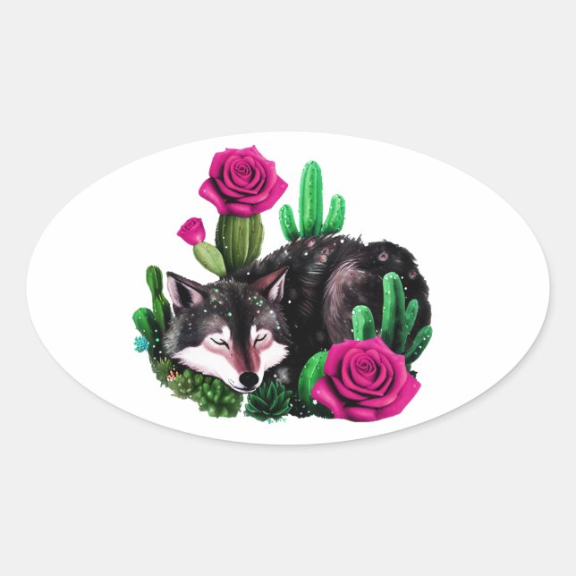 Adesivo Oval Wolf24: (Frente)