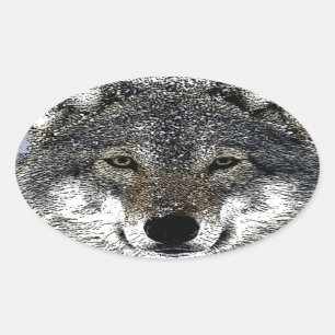 Adesivo Oval Wolf Eyes