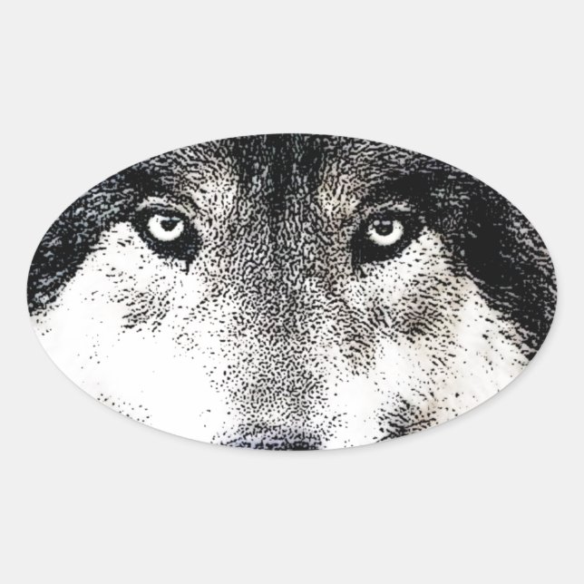 Adesivo Oval Wolf Eyes (Frente)