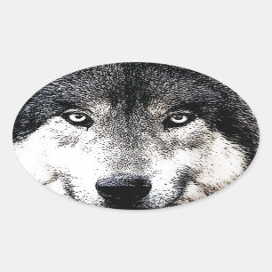 Adesivo Oval Wolf Eyes