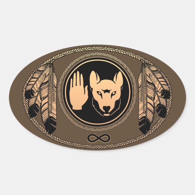 Adesivo Oval Wolf Stickers Metis Rebellion Stickers (Frente)