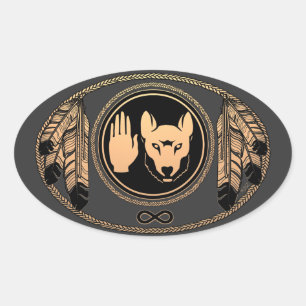 Adesivo Oval Wolf Stickers Metis Rebellion Stickers