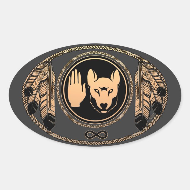 Adesivo Oval Wolf Stickers Metis Rebellion Stickers (Frente)