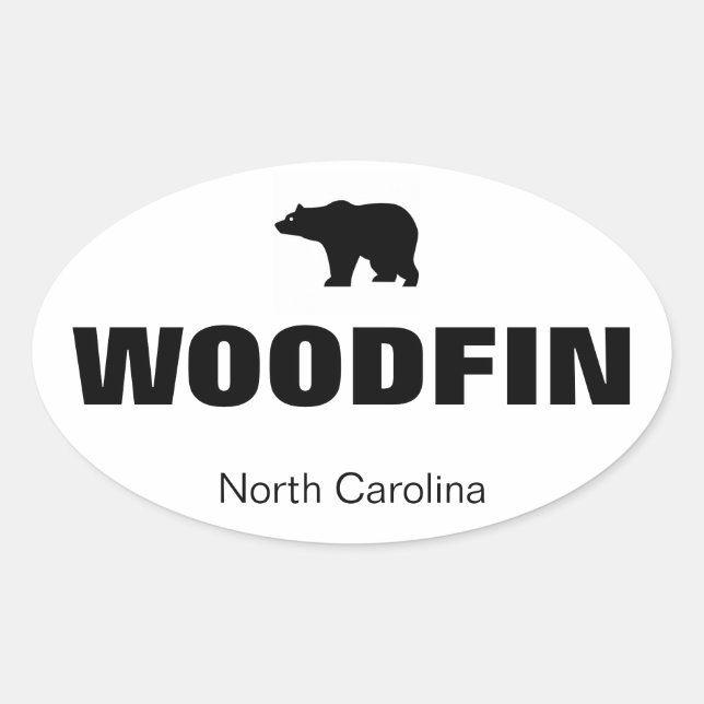 Adesivo Oval Woodfin, NC Decal (Frente)