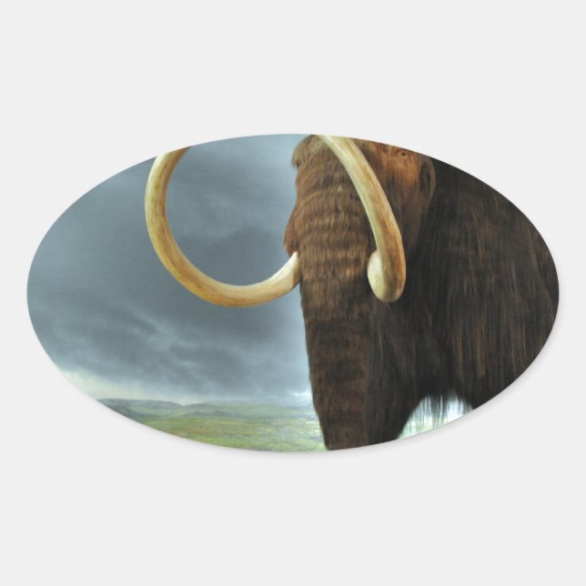Adesivo Oval Wooly Mammoth Mod Destiny (Frente)