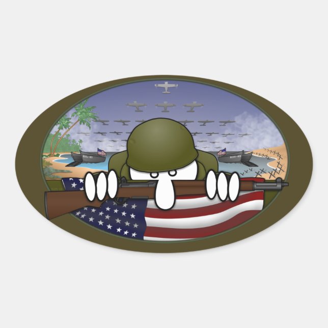 Adesivo Oval WW2 Kilroy Oval Sticker (Frente)