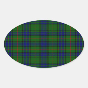 Adesivo Oval Xadrez azul-tartan Lauder