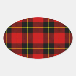 Adesivo Oval Xadrez preto Wallace Tartan