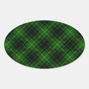 Adesivo Oval xadrez verde tartan MacArthur