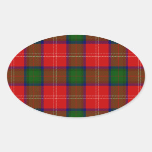 Adesivo Oval Xadrez verde-tartan-tartan