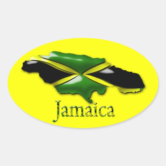 Adesivo Oval Yellow Jamaica Sticker (Frente)