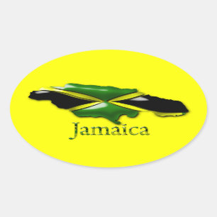 Adesivo Oval Yellow Jamaica Sticker