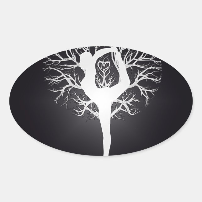Adesivo Oval Yoga Tree (Frente)