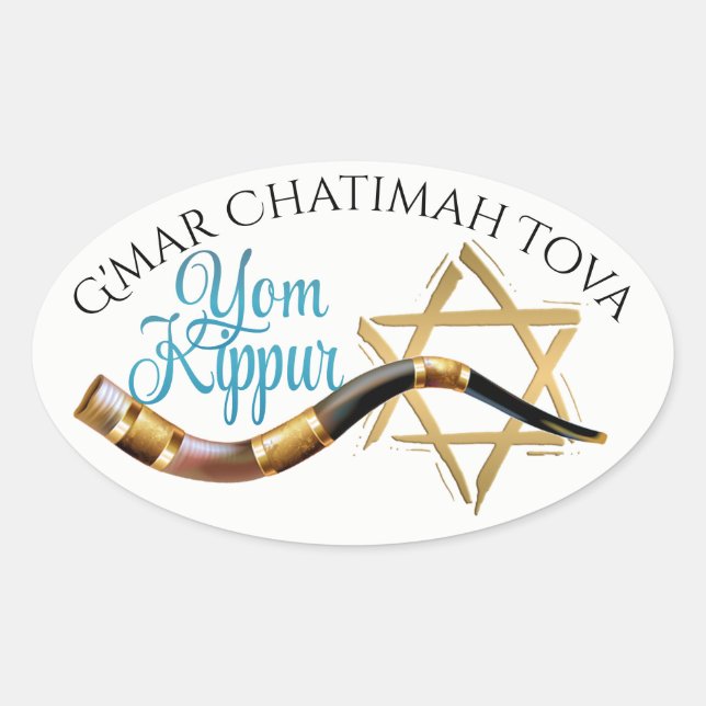 Adesivo Oval Yom Kippur Sticker (Frente)