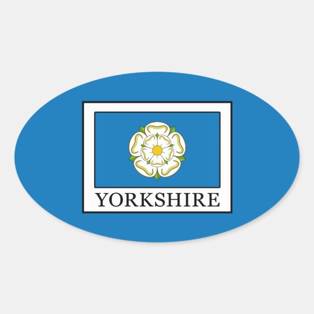 Adesivo Oval Yorkshire County Inglaterra (Frente)