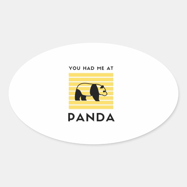 Adesivo Oval You had me at panda (Frente)