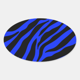Adesivo Oval zebra azul