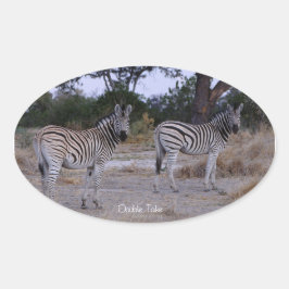 Adesivo Oval Zebra Double Take Foto