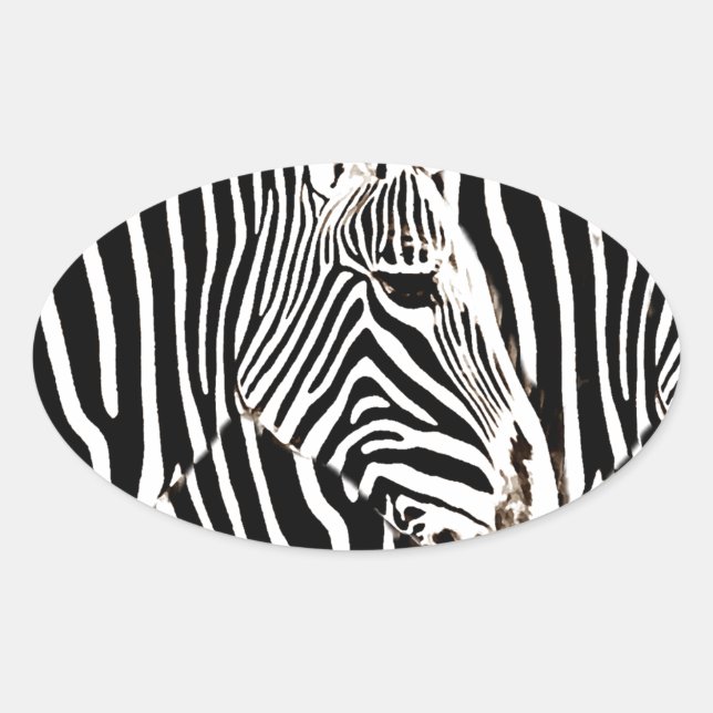 Adesivo Oval Zebras love_ (Frente)