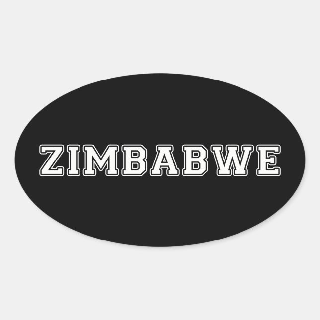 Adesivo Oval Zimbabué (Frente)