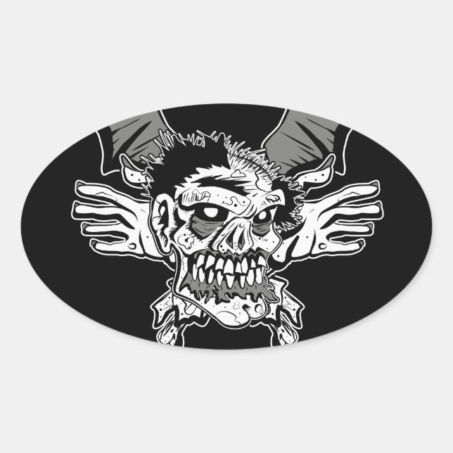 Adesivo Oval Zombie Sticker (Frente)