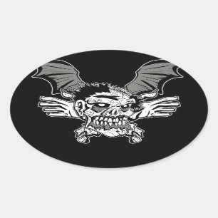 Adesivo Oval Zombie Sticker