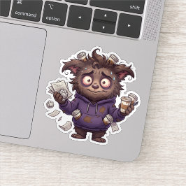Adesivo Overstimulated Chaos Bear Burnout Coffee Sticker