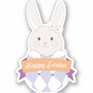 Adesivo Ovo de Páscoa. Coelhinho de Páscoa.Felz pascoa