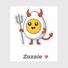 Adesivo Ovo Diabólico Fofo Kawaii