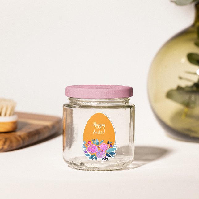 Adesivo ovo floral a aquarela do felz pascoa (Criador carregado)