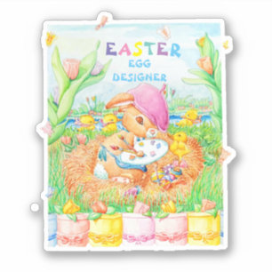 Adesivo Ovos concebidos por cor de Páscoa.