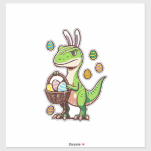 Adesivo Ovos de Dinossauro Trex de Páscoa para Crianças Me