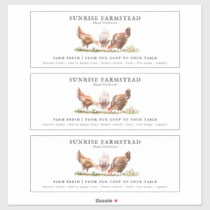 Adesivo Ovos Frescos de fazenda Monograma Rótulo da Cart