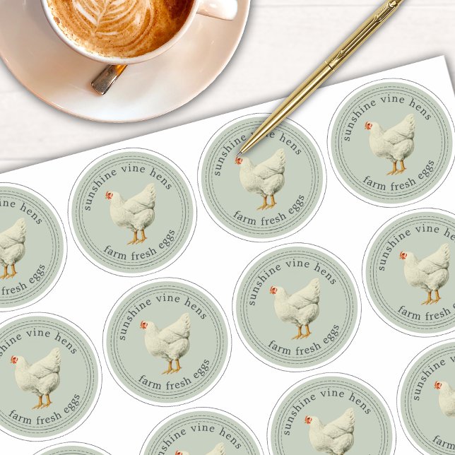 Adesivo Ovos Frescos fazendas Cartonagem de Ovos Verde 2,5 (Criador carregado)