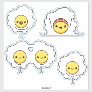 Adesivo Ovos fritos engraçados e bonitos