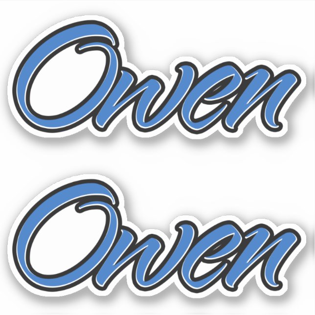 Adesivo Owen Name blue Aufkleber Sticker Stickerset (Frente)