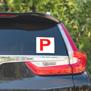 Adesivo P Plate White / Red Sticker