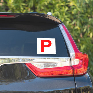 Adesivo P Plate White / Red Sticker