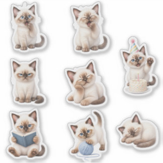 Adesivo Pack de Stickers Gatito Tierno y Expresivo