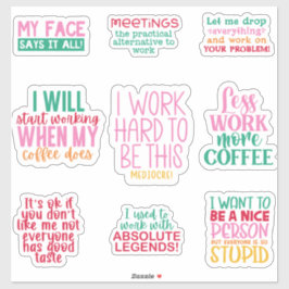 Adesivo Pack Funny Office work Sticker inspirador