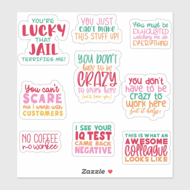 Adesivo Pack Funny Office work Sticker presentes aos coleg (Folha)