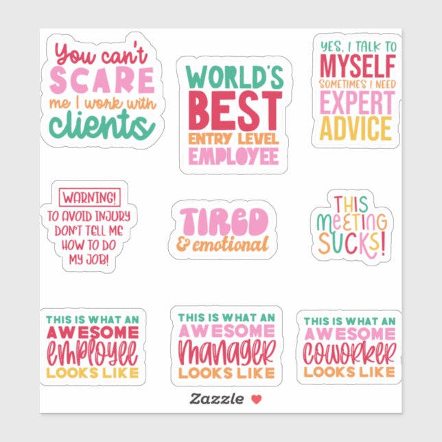 Adesivo Pack Funny Office work Sticker presentes aos coleg (Folha)