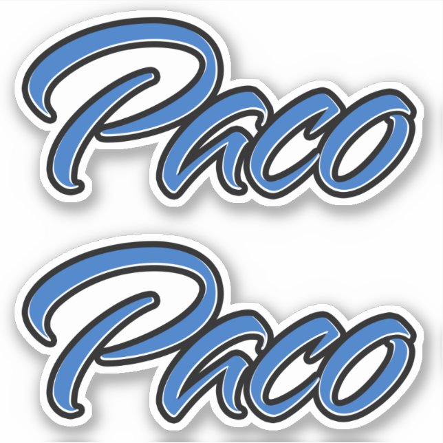 Adesivo Paco Name blue Aufkleber Sticker Stickerset (Frente)