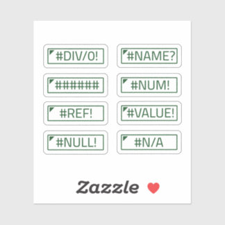 Adesivo Pacote de Pacotes de Mensagens de Erros do Excel C