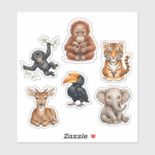 Adesivo Pacote de Stickers de Animais Selvagens Fofos da I