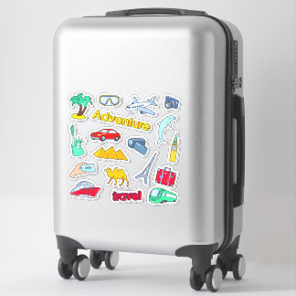 Adesivo Pacote de Viagem Aventura Múltiplos Destinos