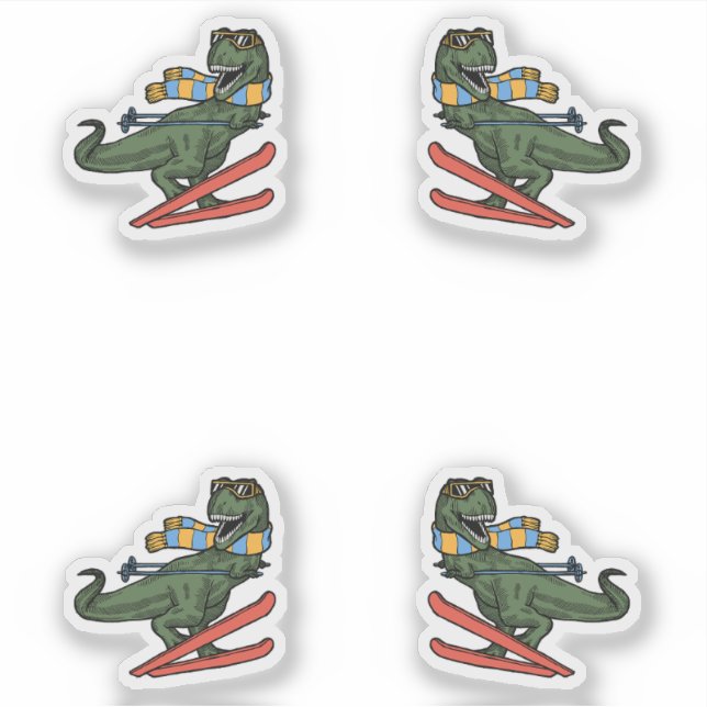 Adesivo Pacote Dinossauro De Esqui (Frente)