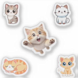 Adesivo Pacote do Sticker de Gatos Cortes