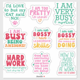 Adesivo Pacote Engraçado Office Sticker motivacional